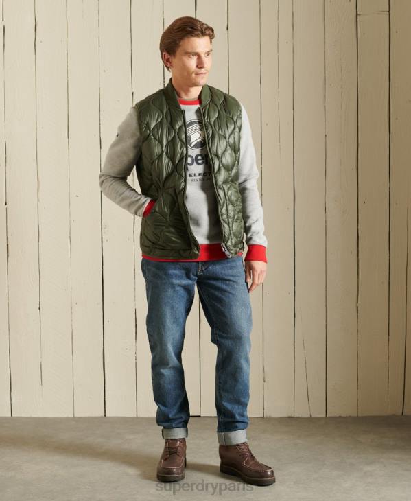 Superdry Hommes sweat ras du cou avec logo american classic ringer D64Z5232 vêtements gris