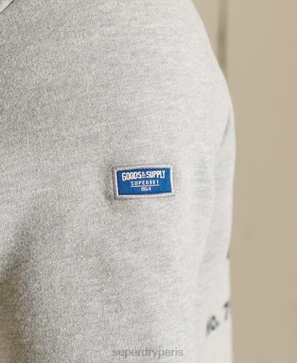Superdry Hommes sweat ras du cou avec logo american classic ringer D64Z5232 vêtements gris