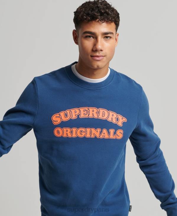 Superdry Hommes sweat ras du cou classique cooper vintage D64Z693 vêtements marine