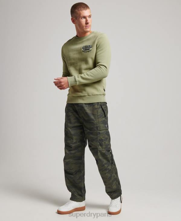 Superdry Hommes sweat ras du cou classique cooper vintage D64Z736 vêtements vert