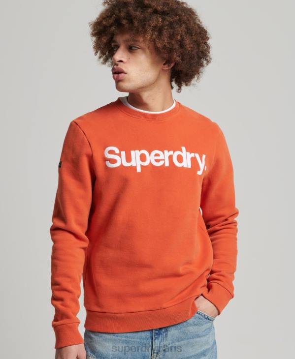 Superdry Hommes sweat ras du cou classique vintage D64Z5143 vêtements orange
