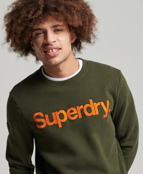 Superdry Hommes sweat ras du cou classique vintage D64Z5149 vêtements vert