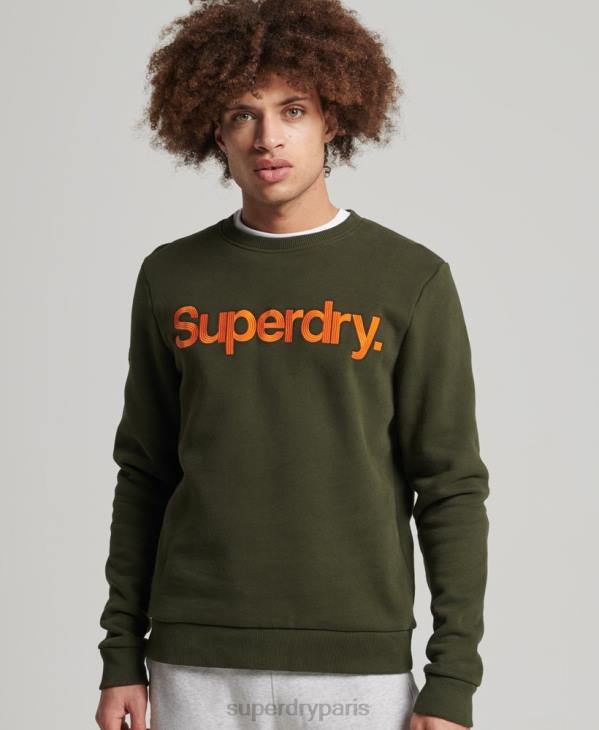 Superdry Hommes sweat ras du cou classique vintage D64Z5149 vêtements vert