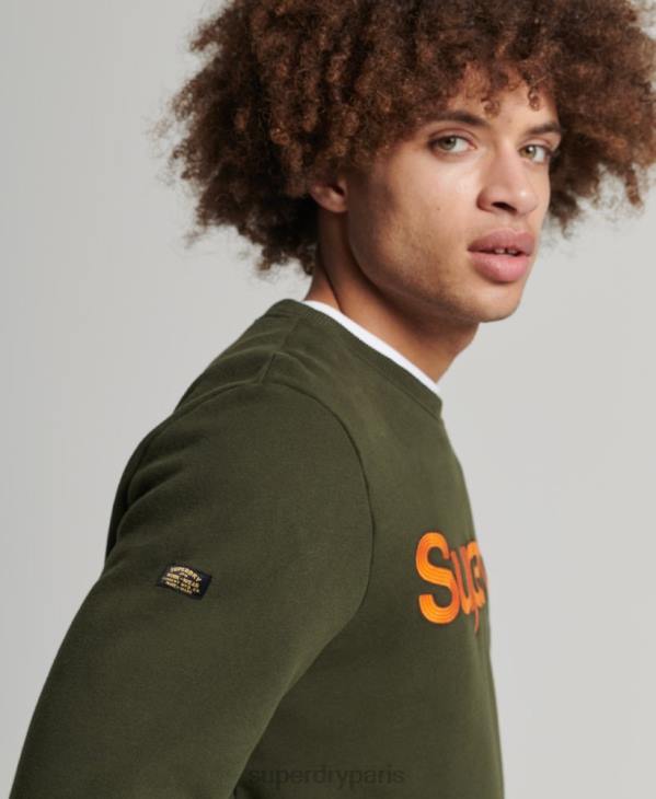 Superdry Hommes sweat ras du cou classique vintage D64Z5149 vêtements vert