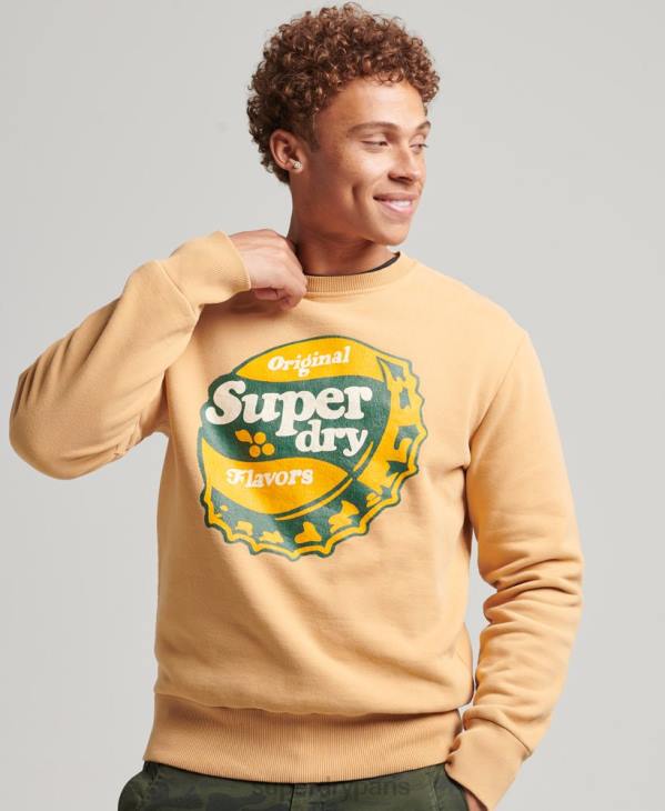 Superdry Hommes sweat ras du cou cooper nostalgia D64Z4994 vêtements jaune