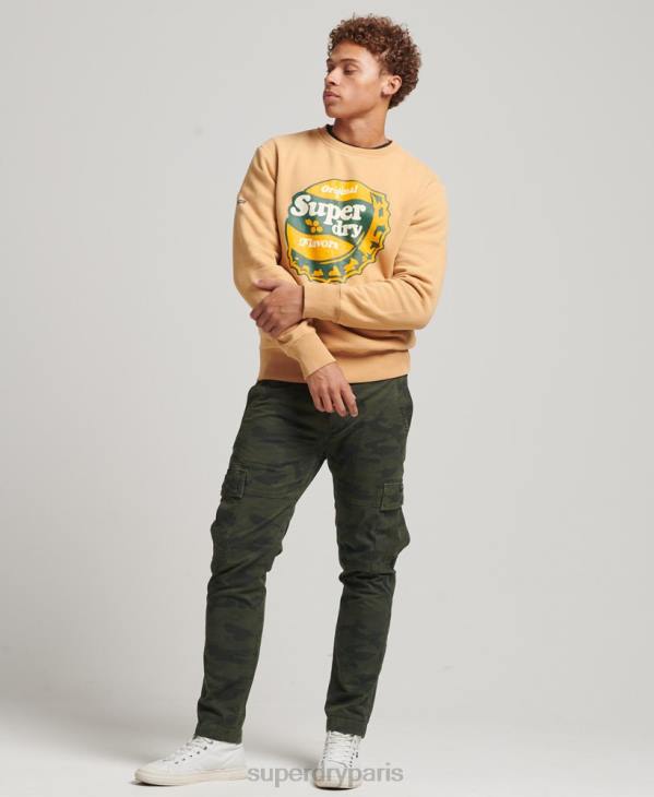 Superdry Hommes sweat ras du cou cooper nostalgia D64Z4994 vêtements jaune