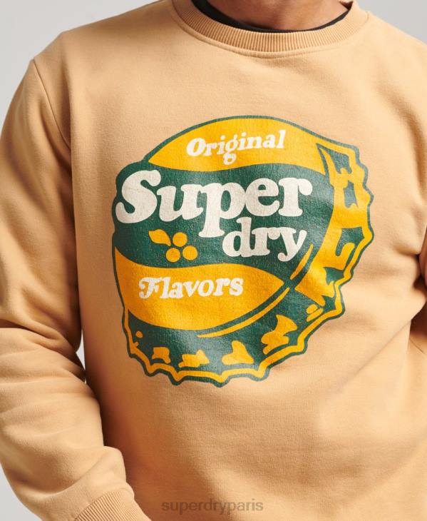 Superdry Hommes sweat ras du cou cooper nostalgia D64Z4994 vêtements jaune