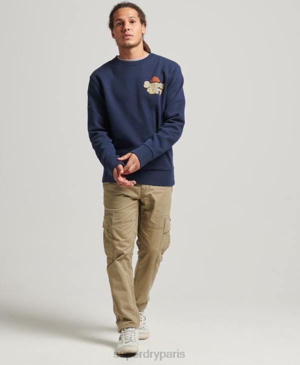 Superdry Hommes sweat ras du cou cooper nostalgia D64Z5006 vêtements marine