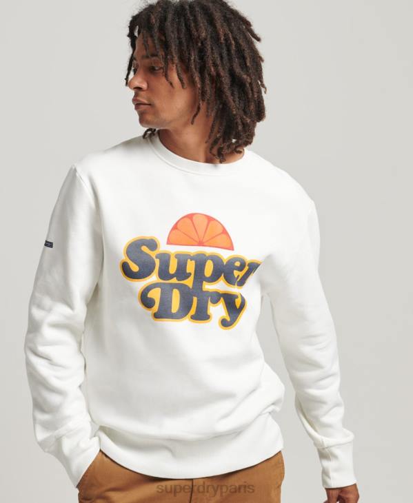 Superdry Hommes sweat ras du cou cooper nostalgia D64Z5051 vêtements crème