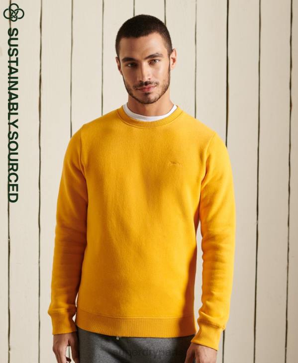 Superdry Hommes sweat ras du cou en coton bio à logo vintage D64Z5046 vêtements jaune
