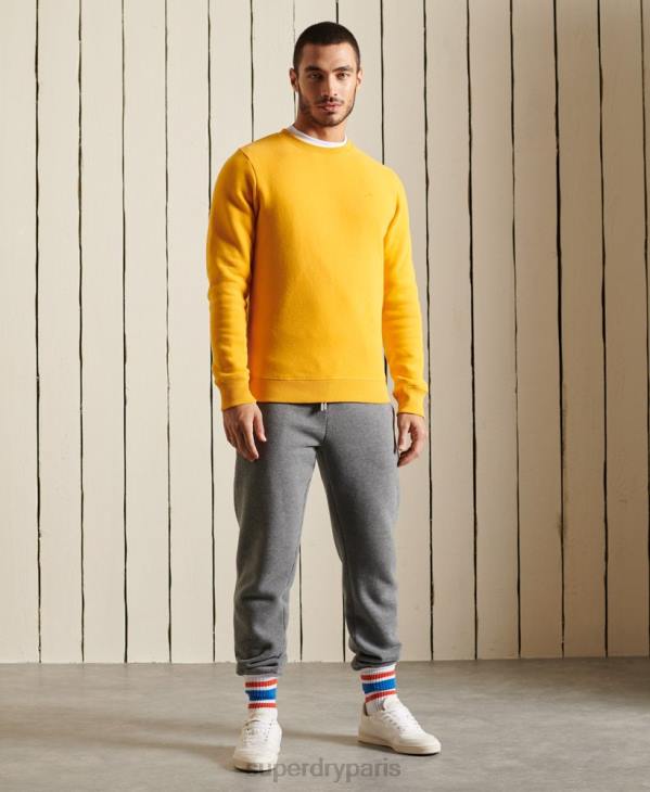 Superdry Hommes sweat ras du cou en coton bio à logo vintage D64Z5046 vêtements jaune