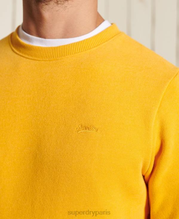 Superdry Hommes sweat ras du cou en coton bio à logo vintage D64Z5046 vêtements jaune