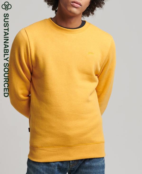 Superdry Hommes sweat ras du cou en coton bio à logo vintage D64Z5068 vêtements jaune