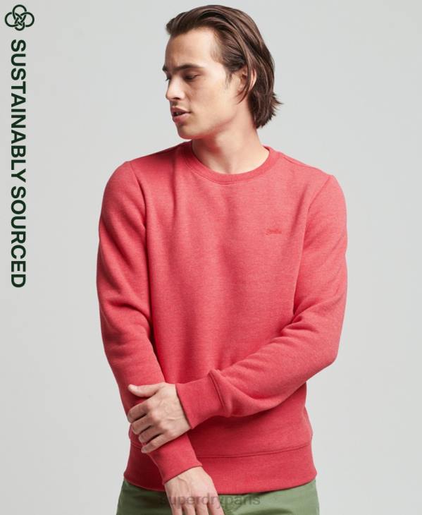 Superdry Hommes sweat ras du cou en coton bio à logo vintage D64Z5124 vêtements rouge