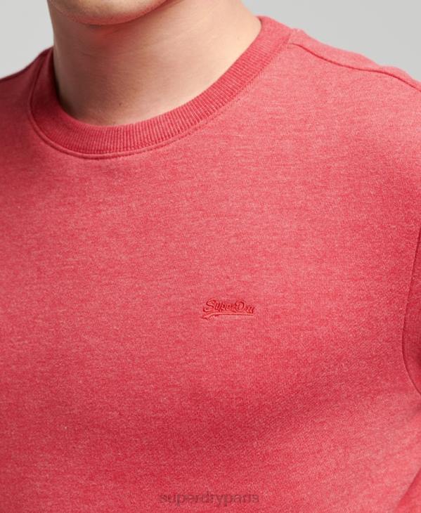 Superdry Hommes sweat ras du cou en coton bio à logo vintage D64Z5124 vêtements rouge