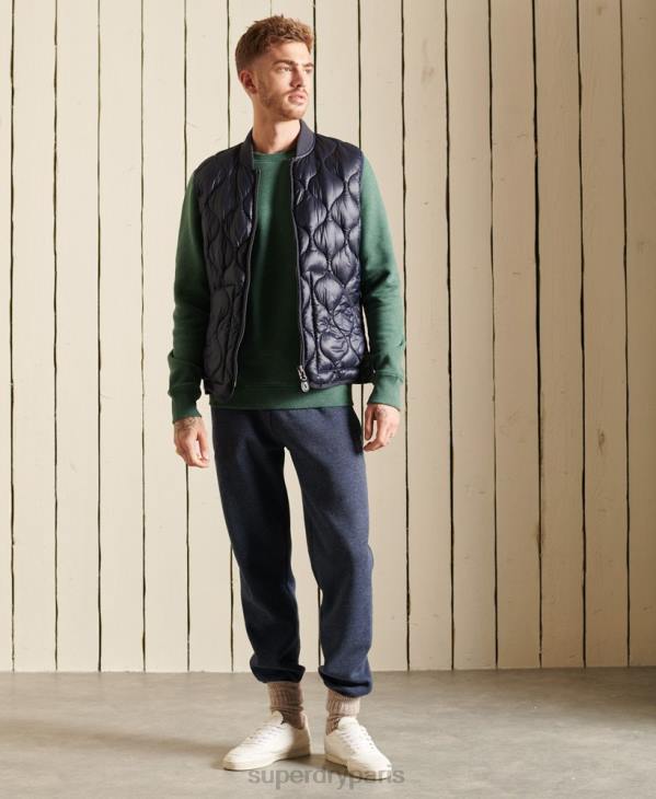 Superdry Hommes sweat ras du cou en coton bio à logo vintage D64Z5187 vêtements vert