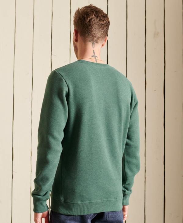 Superdry Hommes sweat ras du cou en coton bio à logo vintage D64Z5187 vêtements vert
