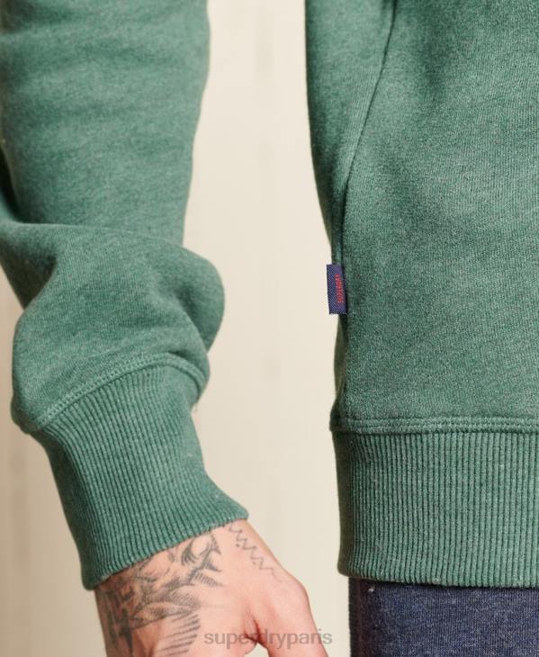 Superdry Hommes sweat ras du cou en coton bio à logo vintage D64Z5187 vêtements vert