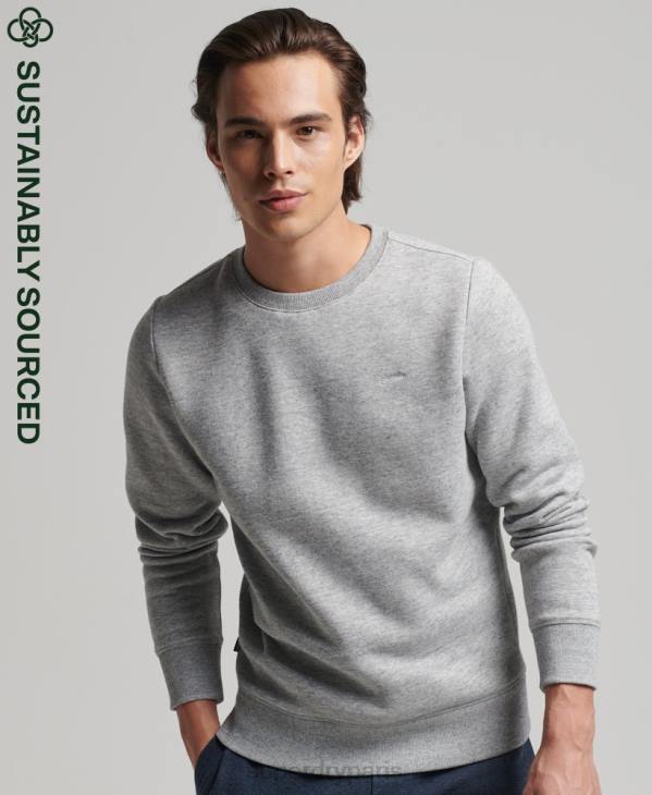 Superdry Hommes sweat ras du cou en coton bio à logo vintage D64Z528 vêtements gris