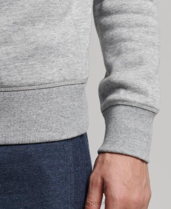 Superdry Hommes sweat ras du cou en coton bio à logo vintage D64Z528 vêtements gris