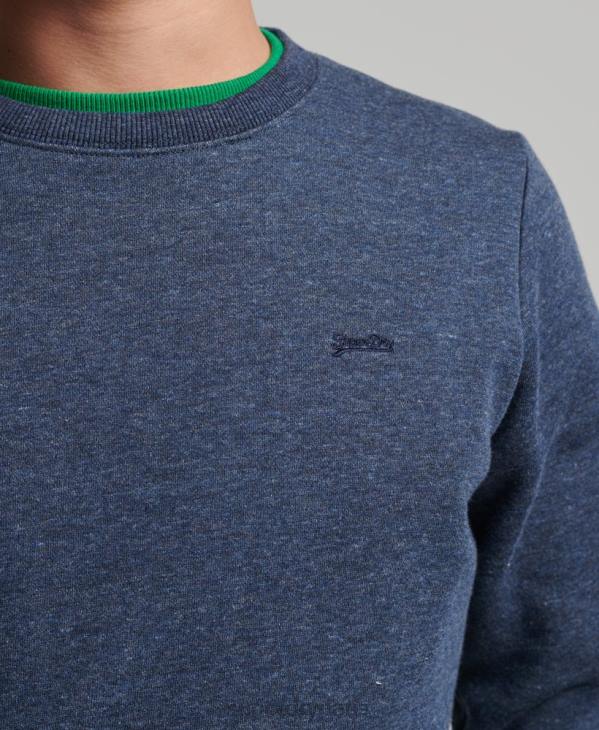 Superdry Hommes sweat ras du cou en coton bio à logo vintage D64Z646 vêtements marine