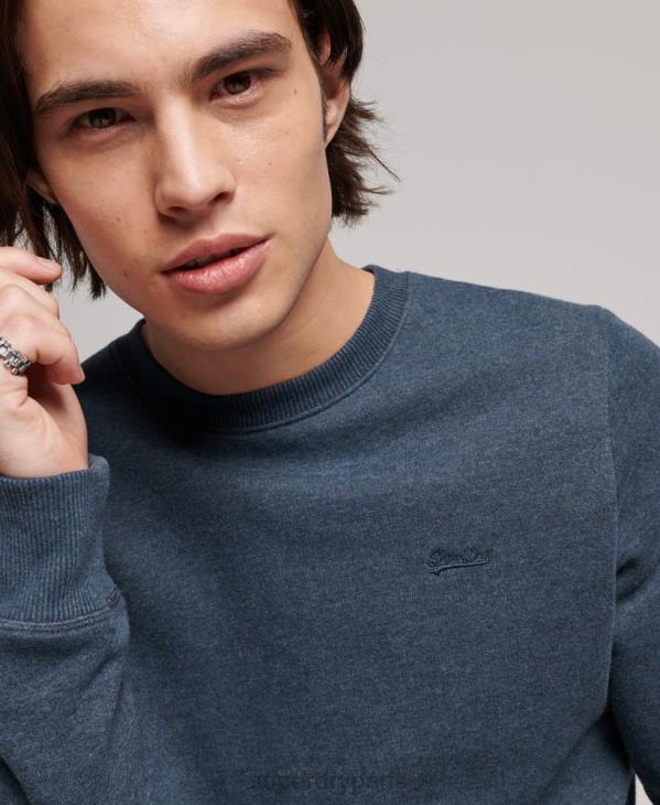 Superdry Hommes sweat ras du cou en coton bio à logo vintage D64Z661 vêtements marine