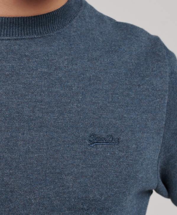 Superdry Hommes sweat ras du cou en coton bio à logo vintage D64Z661 vêtements marine