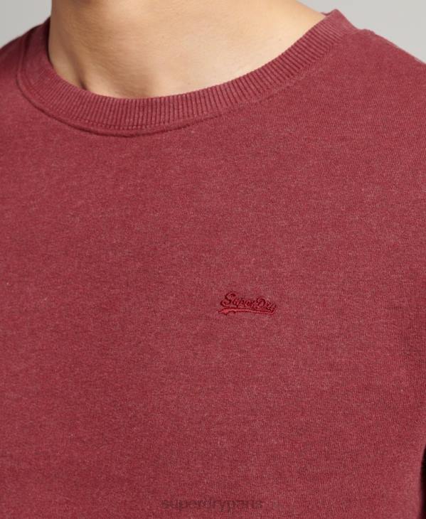 Superdry Hommes sweat ras du cou en coton bio à logo vintage D64Z662 vêtements rouge