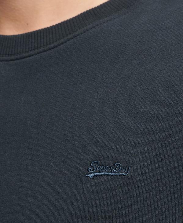 Superdry Hommes sweat ras du cou en coton bio à logo vintage D64Z664 vêtements marine