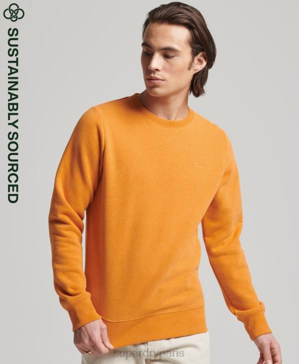 Superdry Hommes sweat ras du cou en coton bio à logo vintage D64Z694 vêtements jaune