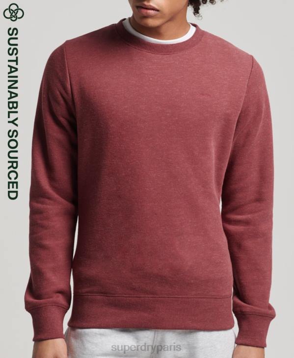 Superdry Hommes sweat ras du cou en coton bio à logo vintage D64Z725 vêtements rouge