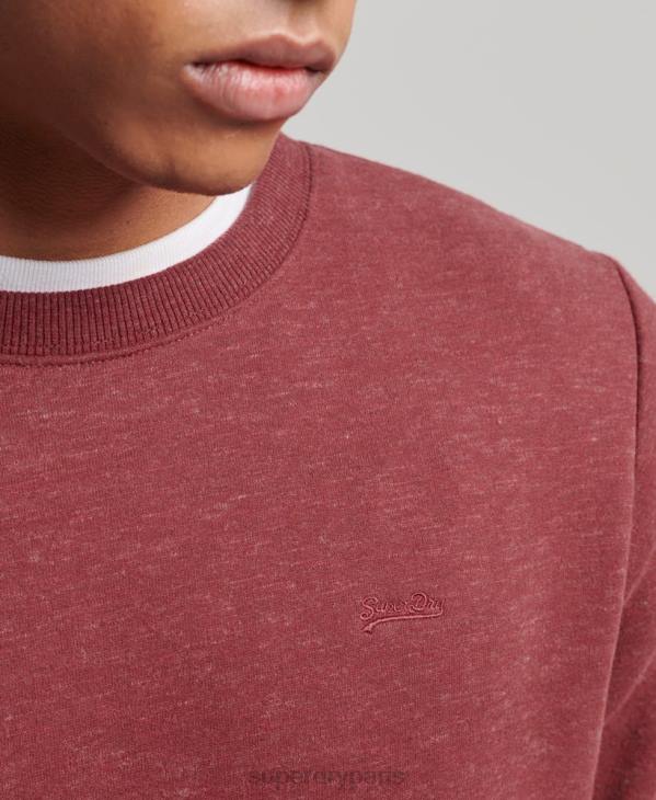 Superdry Hommes sweat ras du cou en coton bio à logo vintage D64Z725 vêtements rouge