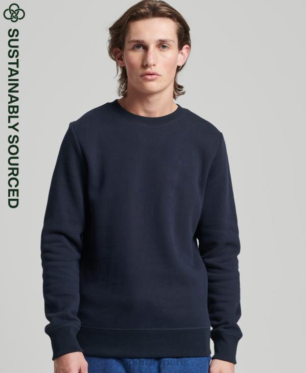 Superdry Hommes sweat ras du cou en coton bio à logo vintage D64Z756 vêtements marine