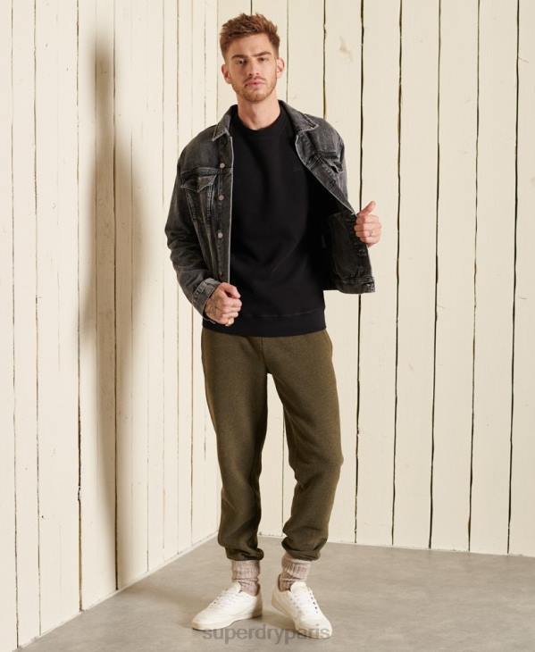 Superdry Hommes sweat ras du cou en coton bio à logo vintage D64Z771 vêtements noir