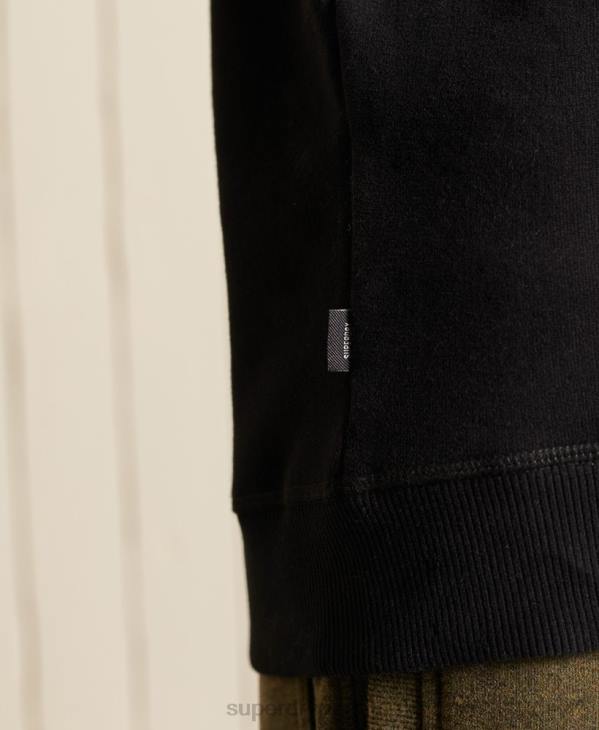 Superdry Hommes sweat ras du cou en coton bio à logo vintage D64Z771 vêtements noir