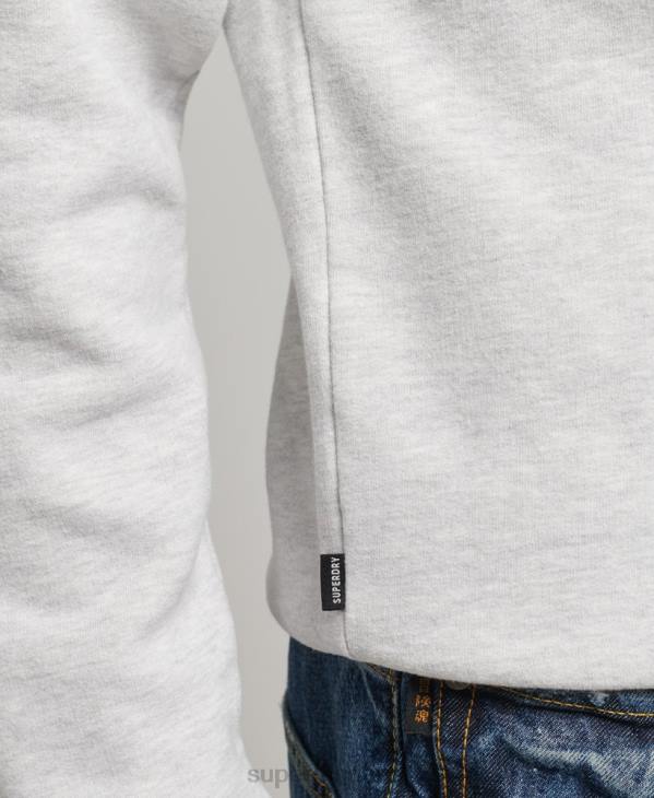 Superdry Hommes sweat ras du cou en coton bio à logo vintage D64Z772 vêtements gris clair