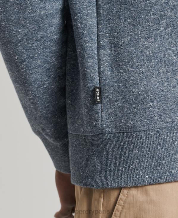 Superdry Hommes sweat ras du cou en coton bio à logo vintage D64Z844 vêtements bleu