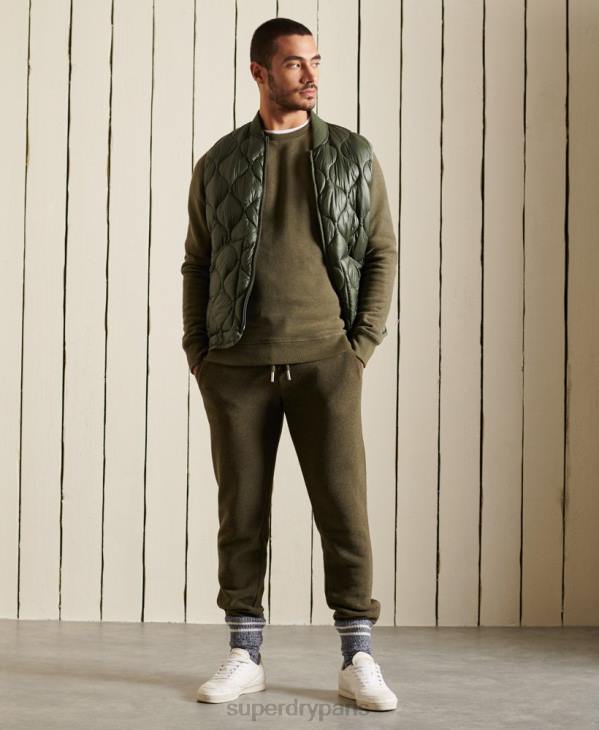 Superdry Hommes sweat ras du cou en coton bio à logo vintage D64Z865 vêtements kaki