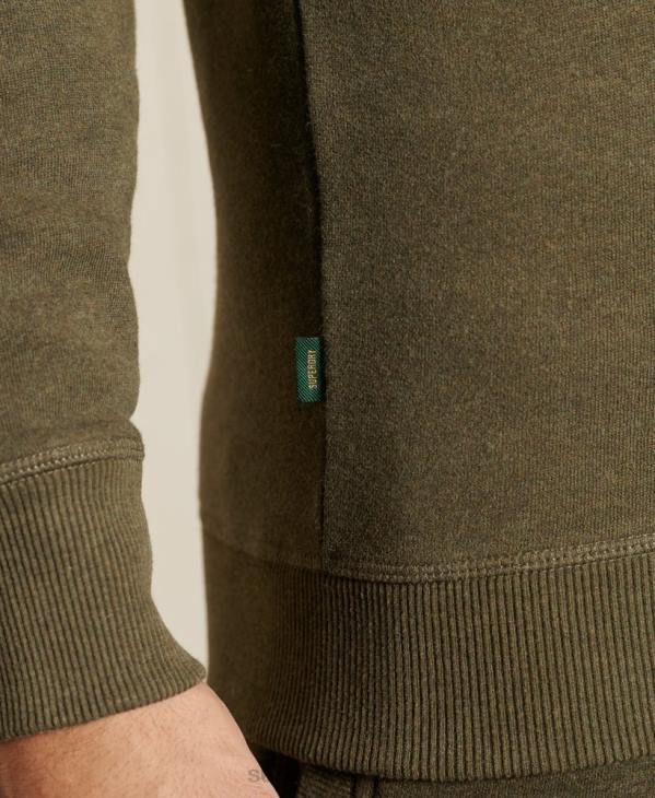 Superdry Hommes sweat ras du cou en coton bio à logo vintage D64Z865 vêtements kaki
