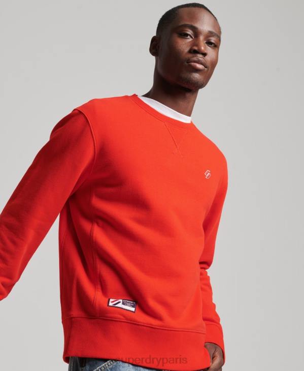 Superdry Hommes sweat ras du cou essentiel en coton bio code D64Z5049 vêtements rouge