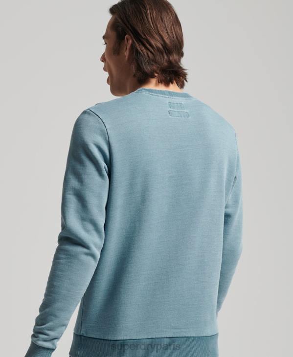 Superdry Hommes sweat ras du cou indigo style script vintage D64Z5018 vêtements bleu clair