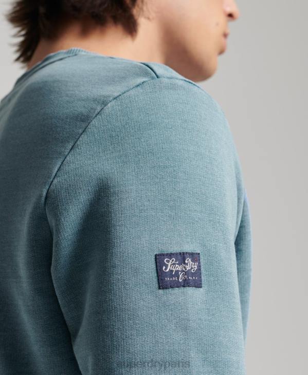 Superdry Hommes sweat ras du cou indigo style script vintage D64Z5018 vêtements bleu clair