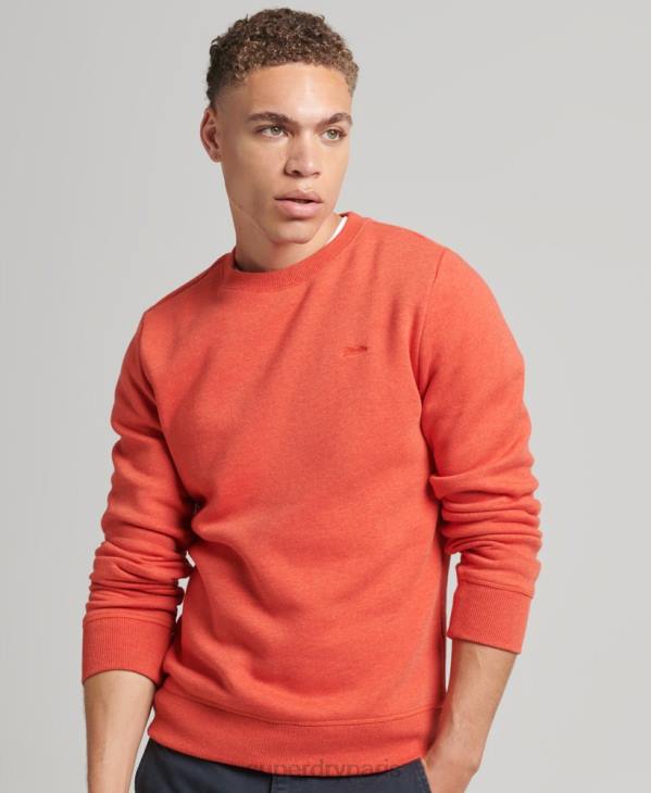Superdry Hommes sweat ras du cou à logo essentiel en coton bio D64Z4995 vêtements orange