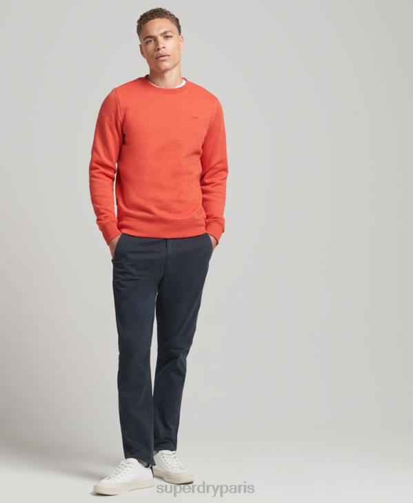 Superdry Hommes sweat ras du cou à logo essentiel en coton bio D64Z4995 vêtements orange