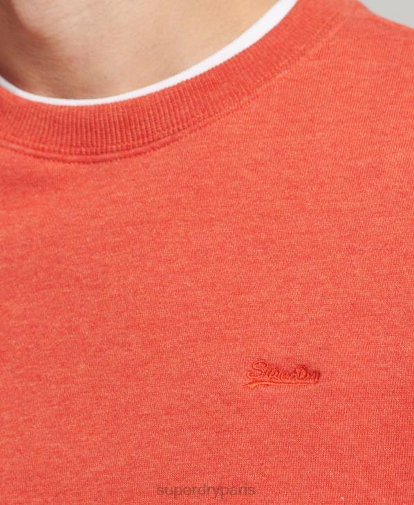 Superdry Hommes sweat ras du cou à logo essentiel en coton bio D64Z4995 vêtements orange
