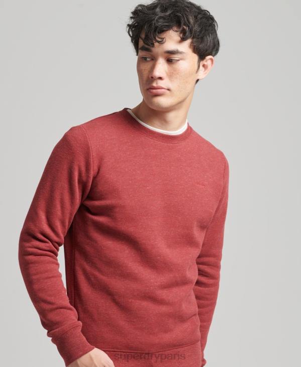 Superdry Hommes sweat ras du cou à logo essentiel en coton bio D64Z5037 vêtements rouge
