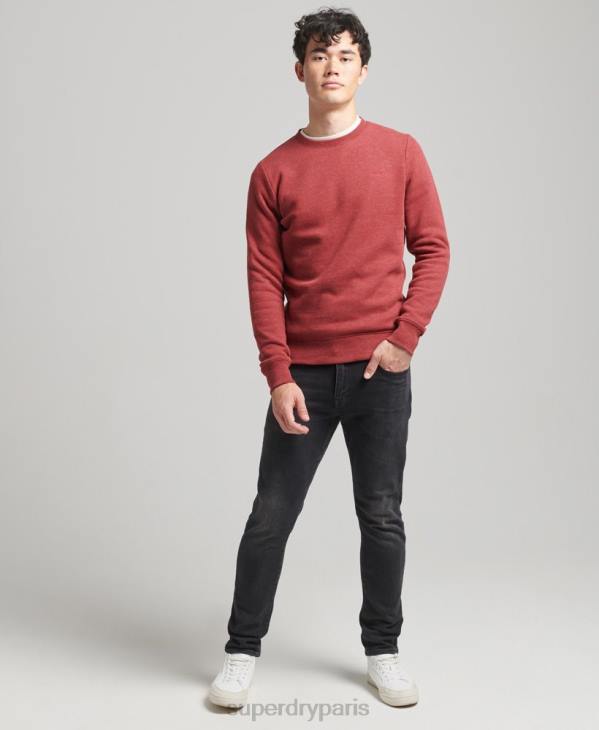 Superdry Hommes sweat ras du cou à logo essentiel en coton bio D64Z5037 vêtements rouge