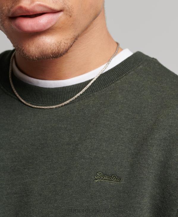 Superdry Hommes sweat ras du cou à logo essentiel en coton bio D64Z5067 vêtements vert