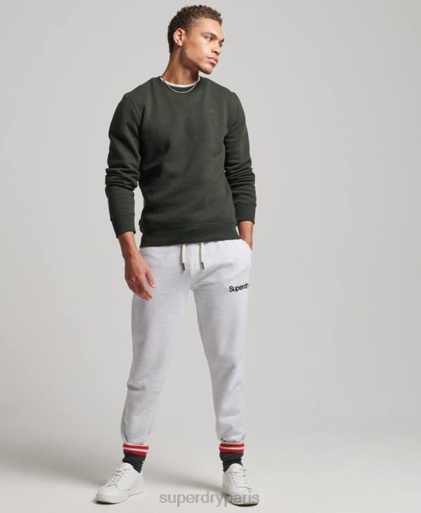 Superdry Hommes sweat ras du cou à logo essentiel en coton bio D64Z5067 vêtements vert