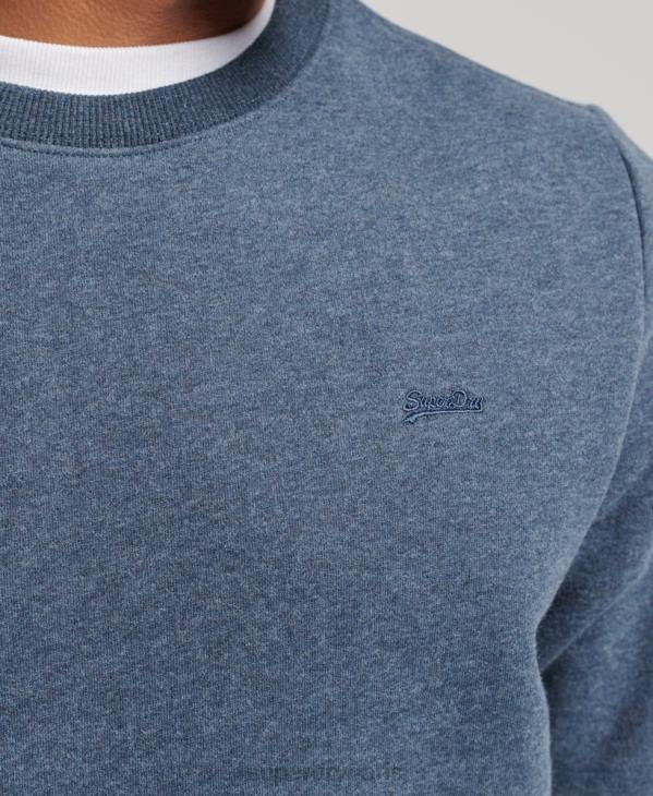 Superdry Hommes sweat ras du cou à logo essentiel en coton bio D64Z5165 vêtements marine